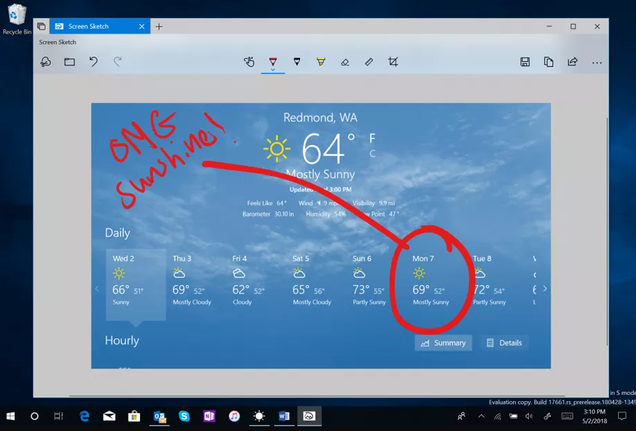 Illustration for article titled La próxima actualización de Windows 10 incluirá por fin una buena herramienta para capturas de pantalla